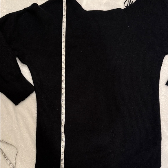 Theory Off-the-Shoulder Black Sweater Merino Wool - Picture 2 of 5
